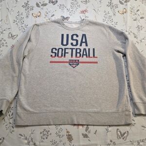 Fanatics USA Softball Crewneck Sweatshirt Gray XL Team USA Athletic